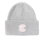 Ribbed Beanie Grey & Pink