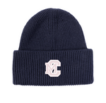 Ribbed Beanie Navy & Pink